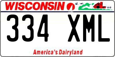 WI license plate 334XML