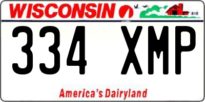WI license plate 334XMP
