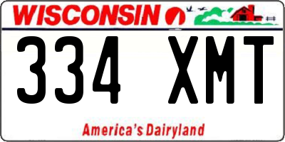 WI license plate 334XMT