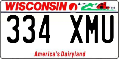 WI license plate 334XMU