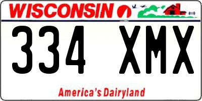 WI license plate 334XMX