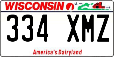 WI license plate 334XMZ