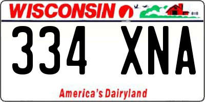 WI license plate 334XNA