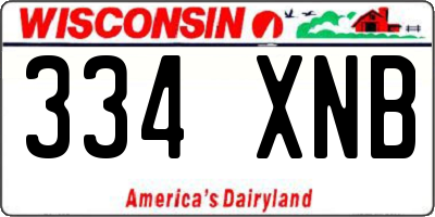 WI license plate 334XNB
