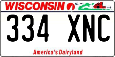 WI license plate 334XNC