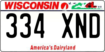 WI license plate 334XND