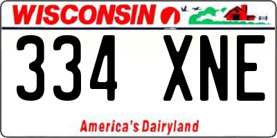 WI license plate 334XNE
