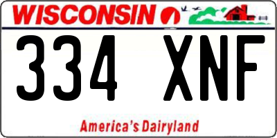 WI license plate 334XNF