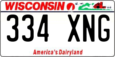 WI license plate 334XNG