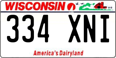 WI license plate 334XNI