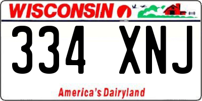 WI license plate 334XNJ