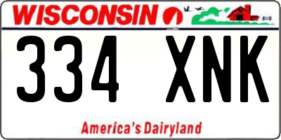 WI license plate 334XNK
