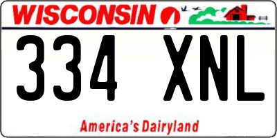 WI license plate 334XNL