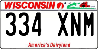 WI license plate 334XNM
