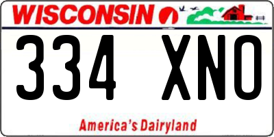 WI license plate 334XNO