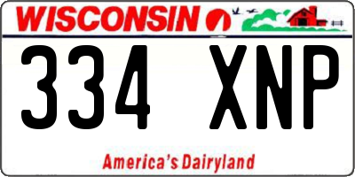WI license plate 334XNP