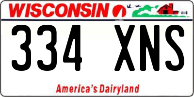 WI license plate 334XNS
