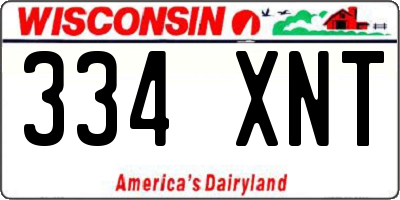 WI license plate 334XNT