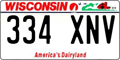 WI license plate 334XNV