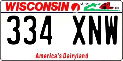WI license plate 334XNW