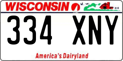 WI license plate 334XNY