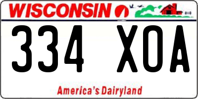WI license plate 334XOA