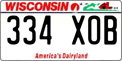 WI license plate 334XOB