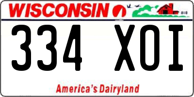 WI license plate 334XOI