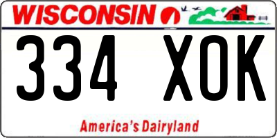WI license plate 334XOK