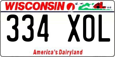 WI license plate 334XOL