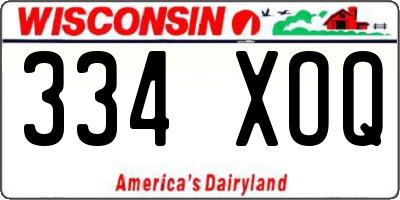 WI license plate 334XOQ