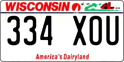 WI license plate 334XOU