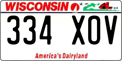 WI license plate 334XOV