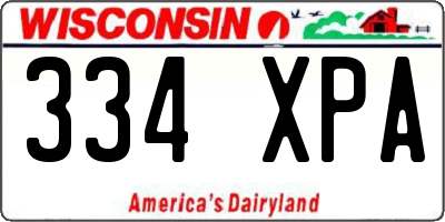 WI license plate 334XPA