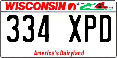 WI license plate 334XPD