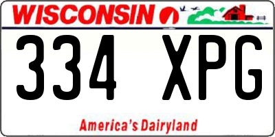 WI license plate 334XPG