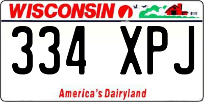 WI license plate 334XPJ