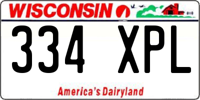 WI license plate 334XPL