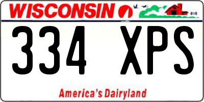 WI license plate 334XPS