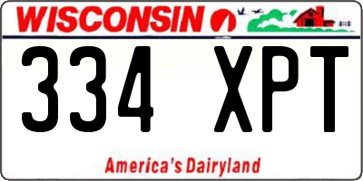 WI license plate 334XPT