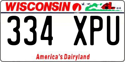 WI license plate 334XPU