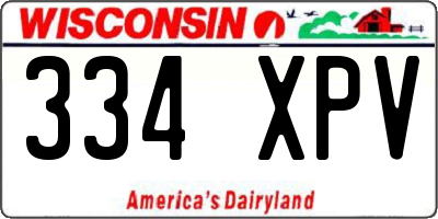 WI license plate 334XPV