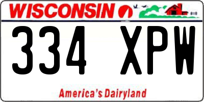 WI license plate 334XPW