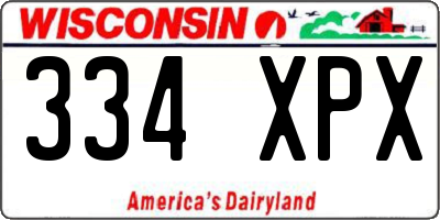 WI license plate 334XPX