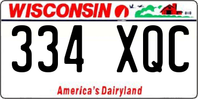 WI license plate 334XQC