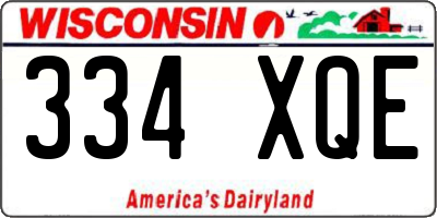 WI license plate 334XQE