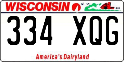 WI license plate 334XQG