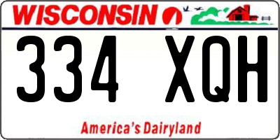 WI license plate 334XQH