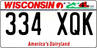 WI license plate 334XQK
