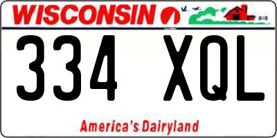 WI license plate 334XQL